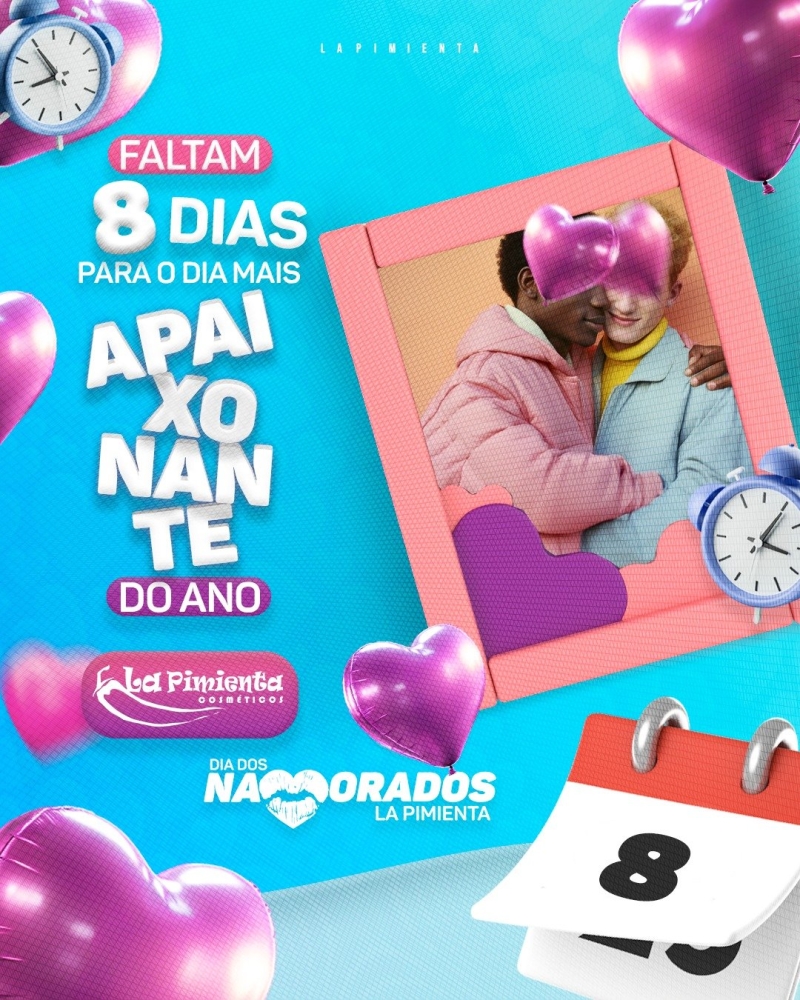 FALTAM 08 DIAS PARA O DIA MAIS APAIXONANTE DO ANO! 