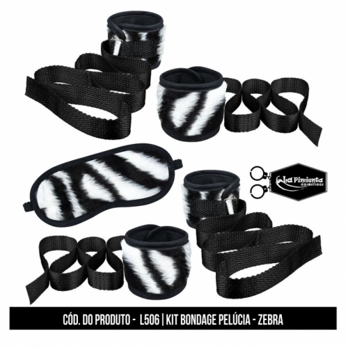 KIT BONDAGE EM PELÚCIA ZEBRA