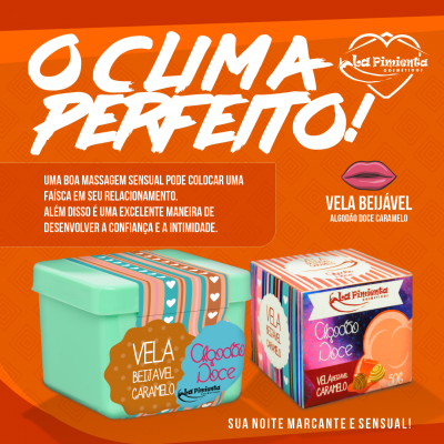 VELA BEIJÁVEL ALGODÃO DOCE CARAMELO