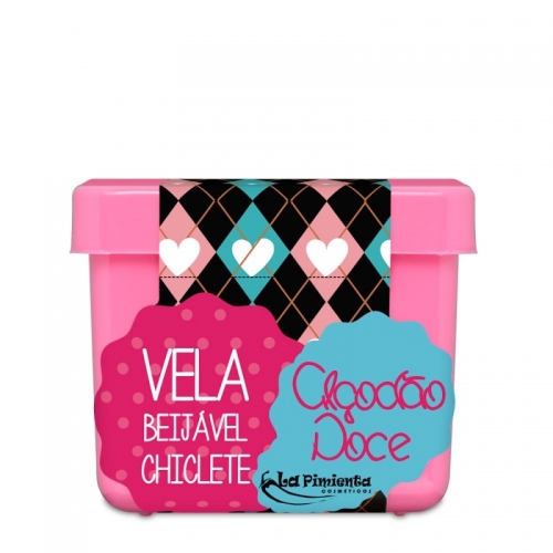 VELA BEIJÁVEL ALGODÃO DOCE CHICLETE