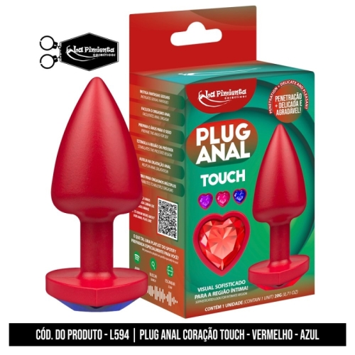 PLUG ANAL VERMELHO TOUCH - AZUL